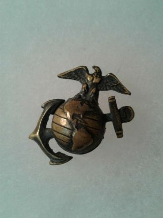 Authentic Wwii Us Marine Corps Usmc Service Collar Device Ega Insignia Lapel Pin