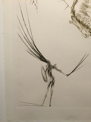 Vintage Salvador Dali TRISTIN AND THE DRAGON Color Etching Pencil Signature 5