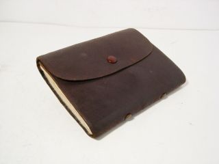 Vintage Antique Leather Cast & Fly Fishing Wallet - Retaining Well.