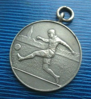 Unusual Silver Football Fob Medal 1947 - Hms Dunkirk