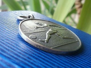 Unusual Silver Football Fob Medal 1947 - HMS Dunkirk 3
