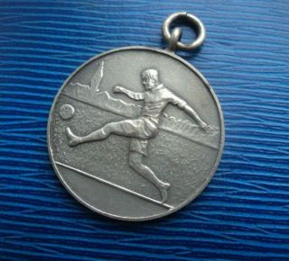 Unusual Silver Football Fob Medal 1947 - HMS Dunkirk 6