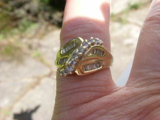 Vintage 14k Solid Yellow Gold Ladies Diamond Ring Size 5.  5 (?)