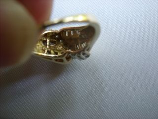 Vintage 14K Solid Yellow Gold Ladies Diamond Ring Size 5.  5 (?) 3