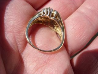 Vintage 14K Solid Yellow Gold Ladies Diamond Ring Size 5.  5 (?) 4