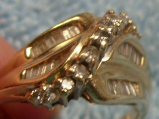 Vintage 14K Solid Yellow Gold Ladies Diamond Ring Size 5.  5 (?) 8