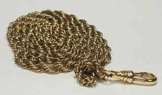 Antique Vintage 14k Gold Filled Necklace Twisted Chain Watch Fob Lestage 28 " 14g
