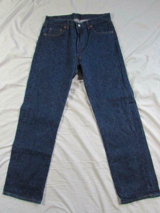 Vtg 80s Usa Made Levi 501 Button Fly Dark Denim Jeans Measure 33x32