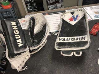 Vaughn Legacy T2000 Sr Ice Roller Hockey Goalie Glove B2000 Blocker Vintage