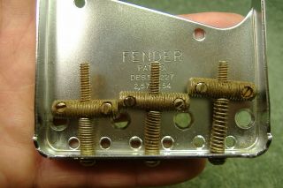 Vintage 1960 ' s Fender Telecaster bridge w/threaded saddles part NR 2