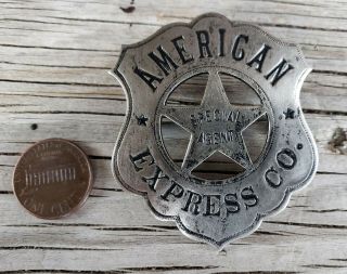 Rare Old Obsolete American Railway Express Special Agent Police Badge