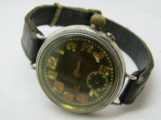 Ww1 Vintage Military Style Trench Watch Running,