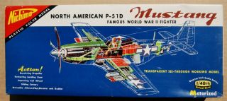 Extremely Rare Nichimo Na P - 51d Mustang (1964) 1/48 Scale Transparent