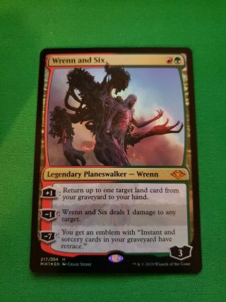 Mtg X 1 Foil Wrenn And Six (modern Horizons) Mythic Rare.  Nm