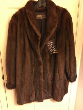Vintage Mink Fur Coat - 3/4 Length - Brown