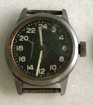 Vintage Military Dial Automatic Watch Ord.  Dept Usa Wwll Ww2 Black Face Steel Nr