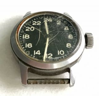Vintage MILITARY DIAL AUTOMATIC WATCH ORD.  DEPT USA WWll WW2 Black Face Steel NR 2
