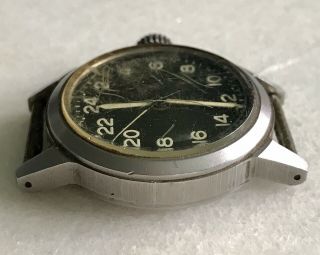Vintage MILITARY DIAL AUTOMATIC WATCH ORD.  DEPT USA WWll WW2 Black Face Steel NR 3