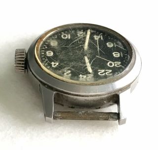 Vintage MILITARY DIAL AUTOMATIC WATCH ORD.  DEPT USA WWll WW2 Black Face Steel NR 4