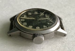 Vintage MILITARY DIAL AUTOMATIC WATCH ORD.  DEPT USA WWll WW2 Black Face Steel NR 5