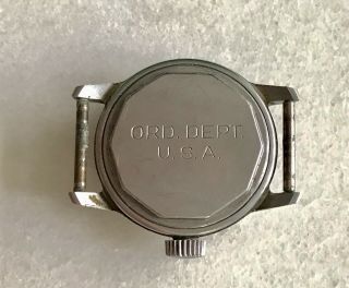 Vintage MILITARY DIAL AUTOMATIC WATCH ORD.  DEPT USA WWll WW2 Black Face Steel NR 7