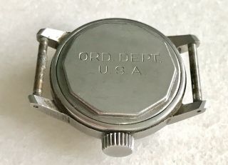 Vintage MILITARY DIAL AUTOMATIC WATCH ORD.  DEPT USA WWll WW2 Black Face Steel NR 8
