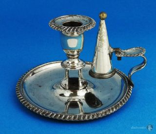 William Iv Old Sheffield Plate Chamber Candlestick C1835 Waterhouse & Co