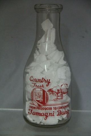 Vintage Tamagni Dairy Calistoga Ca Milk Bottle Napa Valley California