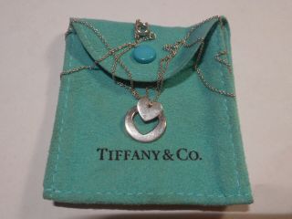 Tiffany & Co.  Sterling Silver Floating Cut Out Heart Necklace Choker Dianty