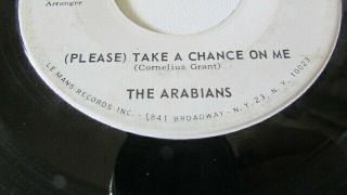 RARE NORTHERN SOUL 45 FROM THE ARABIANS LE - MANS RECORDS PROMO YOU UPSET ME BABY 3
