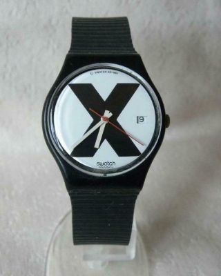 Rare - Swatch - Gb406 - X - Rated - 1987 - Std Gents Coll - Swiss Analog Watch
