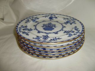 6 Vintage And Rare Royal Doulton E1430 9 Inch Plates With Gold Trim