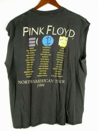 Vintage PINK FLOYD 1994 North American Tour T - Shirt Cut off sleeves Sz XL Black 3