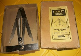 Vintage Stanley No 30 Angle Divider w/ Instructions & Box 2