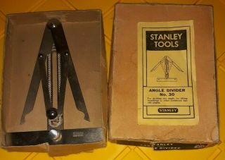 Vintage Stanley No 30 Angle Divider w/ Instructions & Box 3