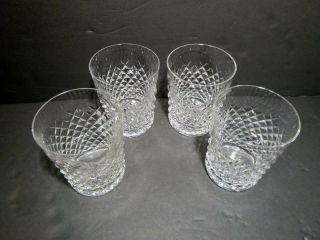 Vintage Waterford Crystal Alana (1952 -) Set Of 4 Old Fashioned 3 3/8 " 9 Oz