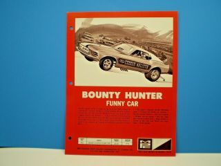 Mpc " Bounty Hunter Mustang " 1970 Color Single Sided Dealer Flyer