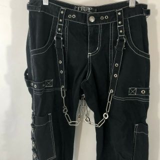 Vintage TRIPP NYC DAANG GOODMAN Womens Size 7 Black Pants chains 2