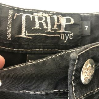Vintage TRIPP NYC DAANG GOODMAN Womens Size 7 Black Pants chains 3
