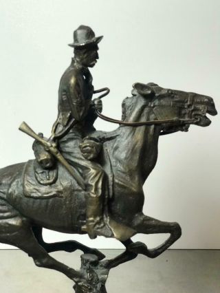 Vintage Trooper of the Plains by Frederic Remington Bronze Regular Signed 2