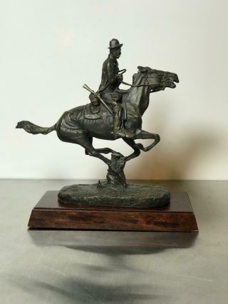 Vintage Trooper of the Plains by Frederic Remington Bronze Regular Signed 3