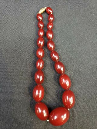 Wonderful Amber Cherry Bakelite Necklace 48 Grams
