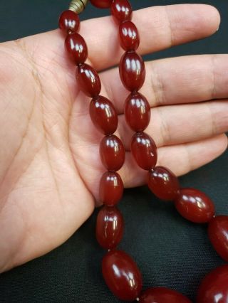 Wonderful Amber Cherry Bakelite Necklace 48 Grams 3