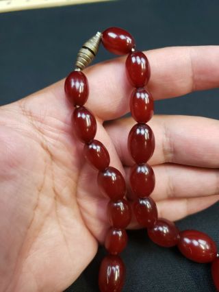 Wonderful Amber Cherry Bakelite Necklace 48 Grams 4