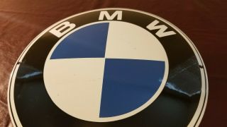 Vintage Bmw Dealership Porcelain Gas Automobile Service Station Convex Sign