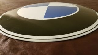 VINTAGE BMW DEALERSHIP PORCELAIN GAS AUTOMOBILE SERVICE STATION CONVEX SIGN 6