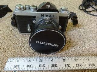 Nikon F Vintage Film Camera Body With Soligor Wide Auto Lens - Bayonet Mount