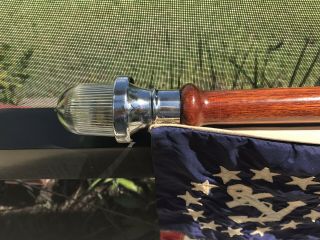 Vintage Mahogany Stern Pole And Beehive Lighr And Chris - Craft Flag,  Pre - 1960 2
