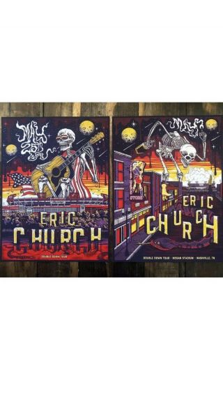 Eric Church Ap Regular Set Poster Nashville Nissan Stadium 2019 X/60 Mazza Rare