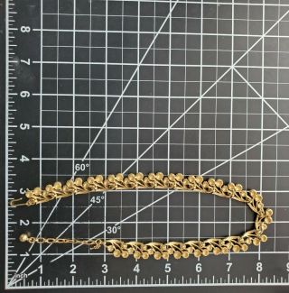 Signed TRIFARI Vintage Gold Tone Retro Flower Leaf Necklace Q89 2